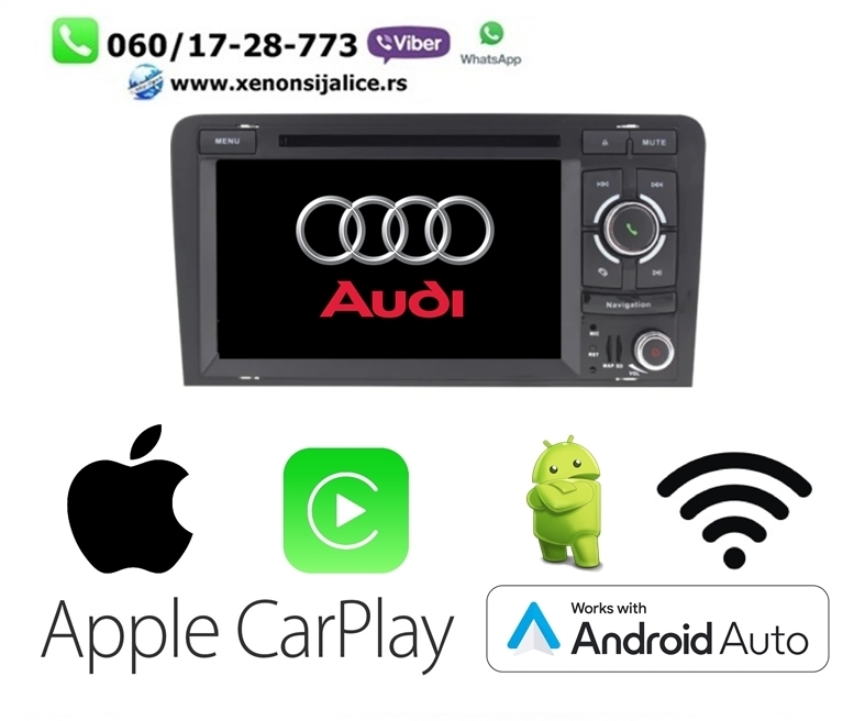 AUDI A3 ANDROID,CAR PLAY MULTIMEDIJA NAVIGACIJA TOUCH SCREEN 7 INCA