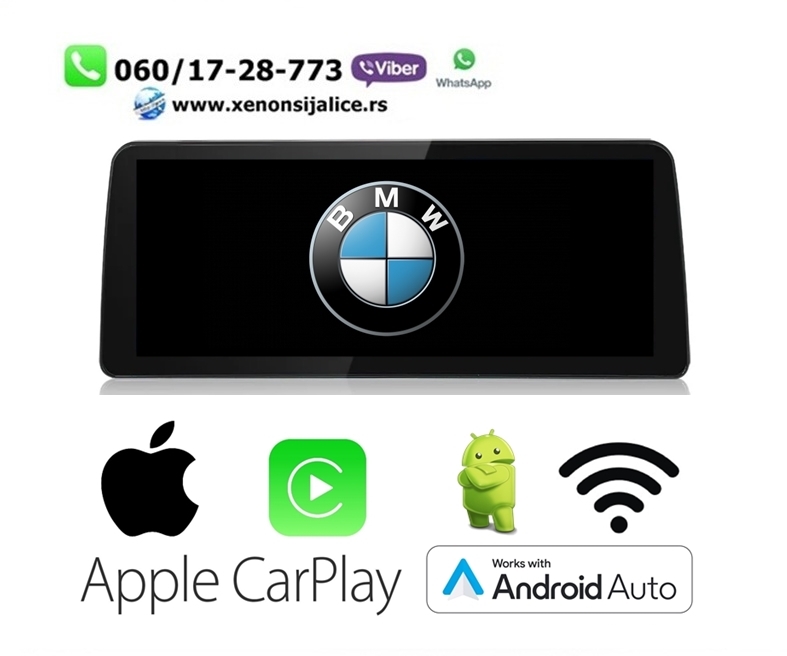 BMW 3 E90 ANDROID I CAR PLAY MULTIMEDIJA NAVIGACIJA TOUCH SCREEN 12 INCA