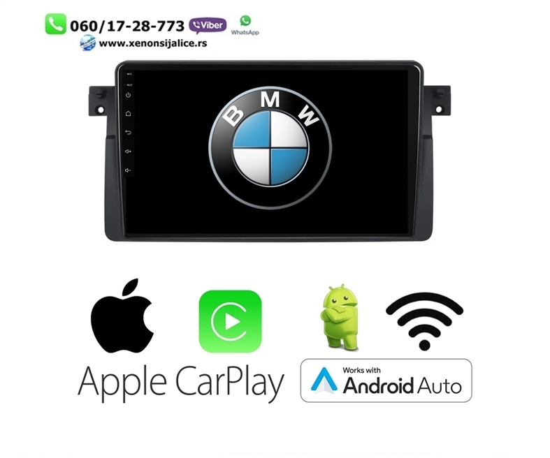 BMW 3 E46 ANDROID,CAR PLAY MULTIMEDIJA NAVIGACIJA TOUCH SCREEN 10 INCA