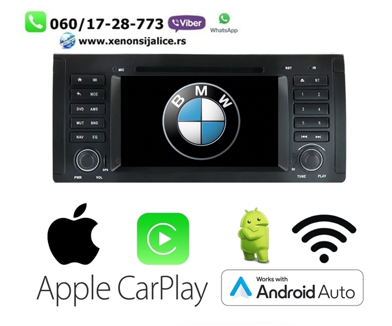 BMW 5 E39 7 E38 X5 E53 ANDROID,CAR PLAY MULTIMEDIJA NAVIGACIJA TOUCH SCREEN 7 INCA