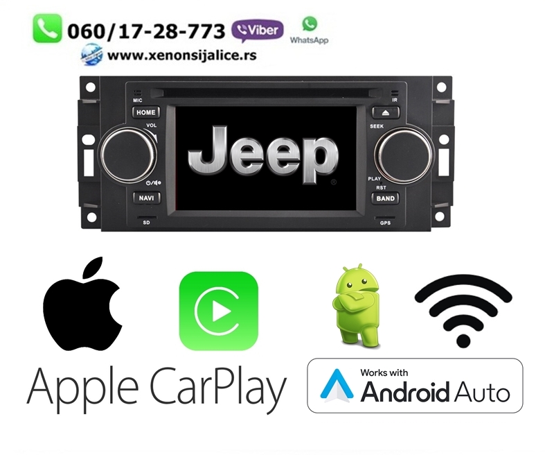 JEEP MULTIMEDIJA ANDROID,CAR PLAY NAVIGACIJA TOUCH SCREEN 6 INCA