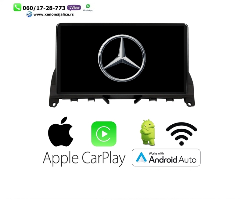 MERCEDES C KLASA W204 MULTIMEDIJA ANDROID,CAR PLAY NAVIGACIJA TOUCH SCREEN 10 INCA