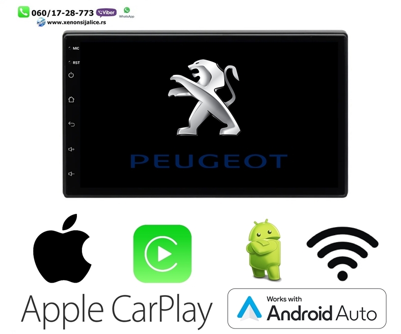 PEUGEOT 207,307,PARTNER MULTIMEDIJA ANDROID,CAR PLAY NAVIGACIJA TOUCH SCREEN 7 INCA