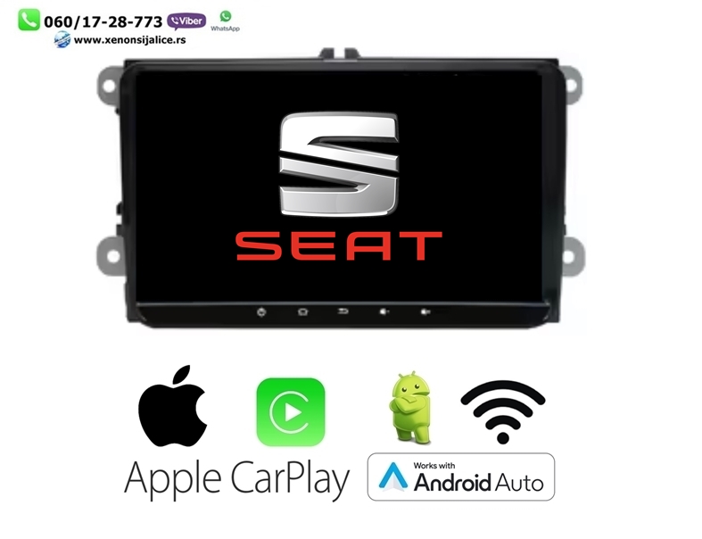 SEAT MULTIMEDIJA ANDROID,CAR PLAY NAVIGACIJA TOUCH SCREEN 9 INCA